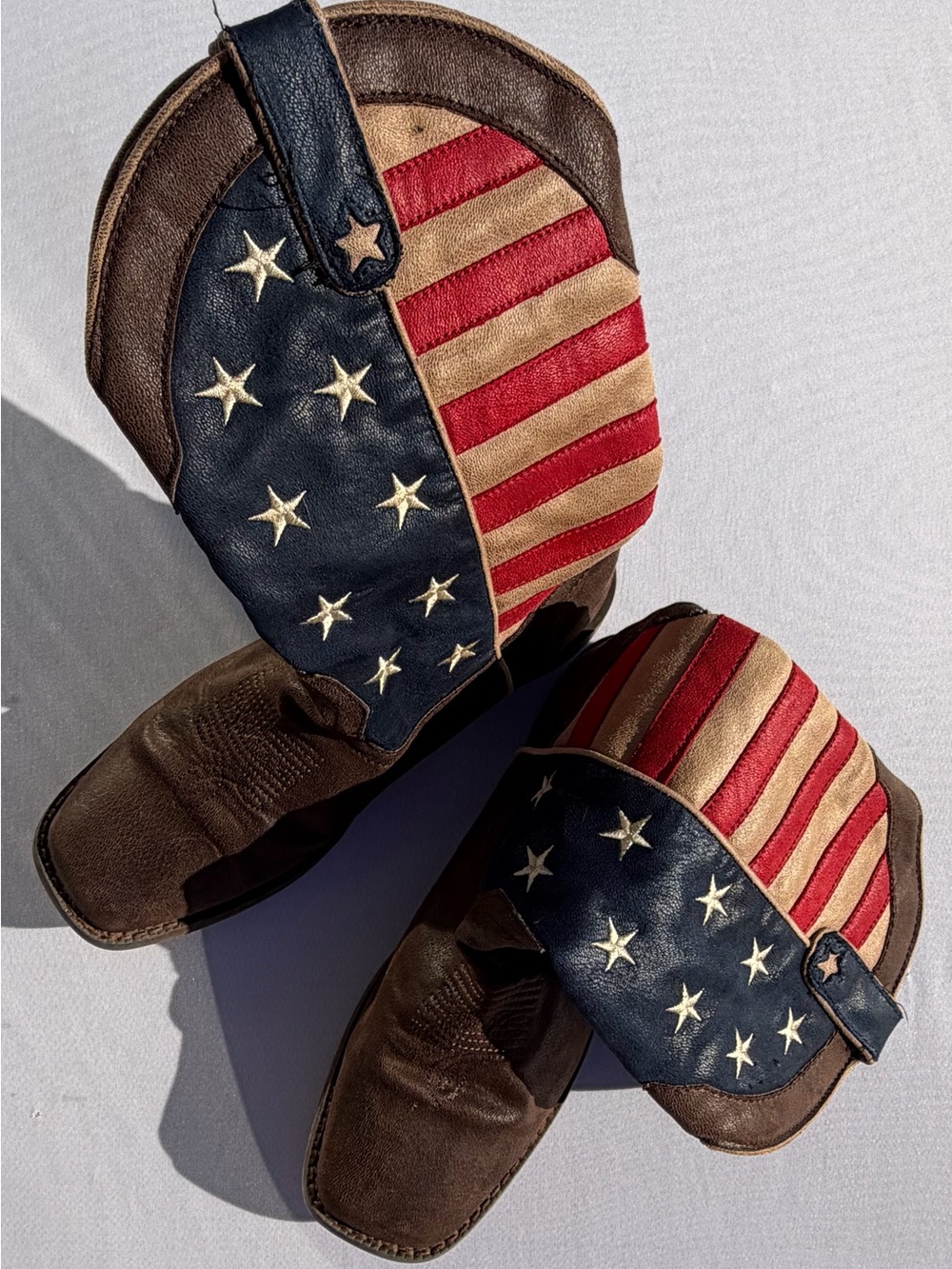 Roper Sz 7/39 American Patriot Stars And Stripes Flag Western Boots - Picture 2 of 7